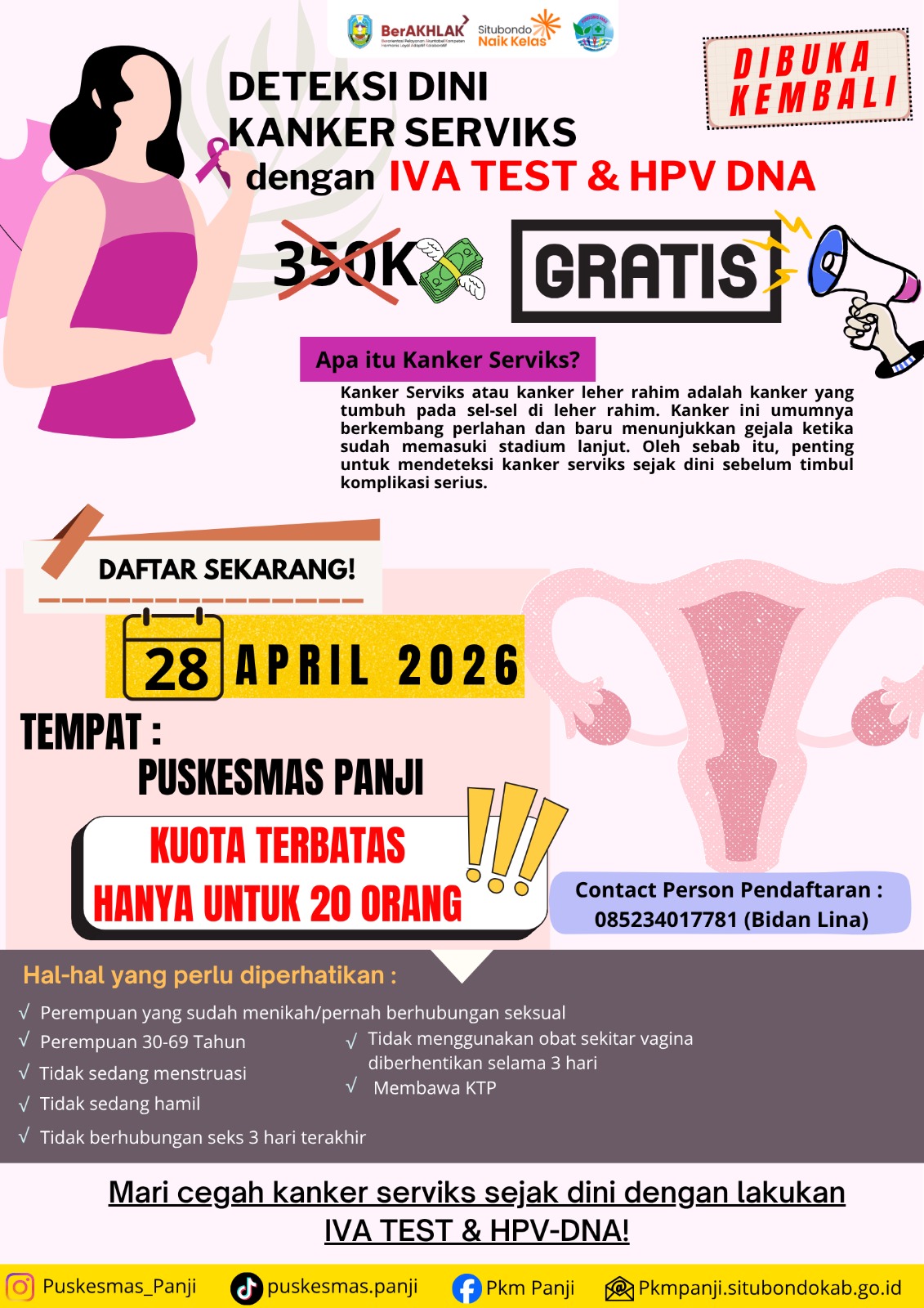 Cegah kanker serviks sejak dini 